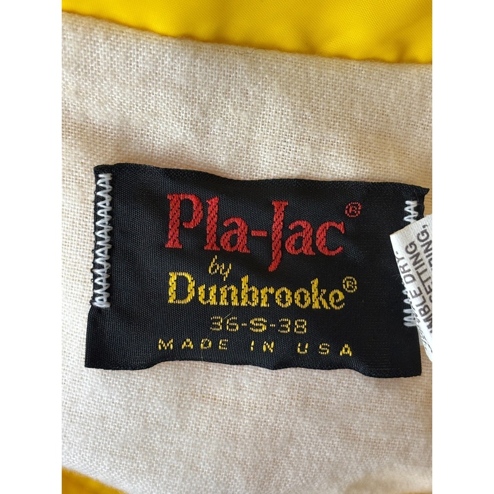 Vintage Tastykake Dunbrooke Coach Jacket Mens Yellow Collared Pocket USA Size S - Picture 6 of 8